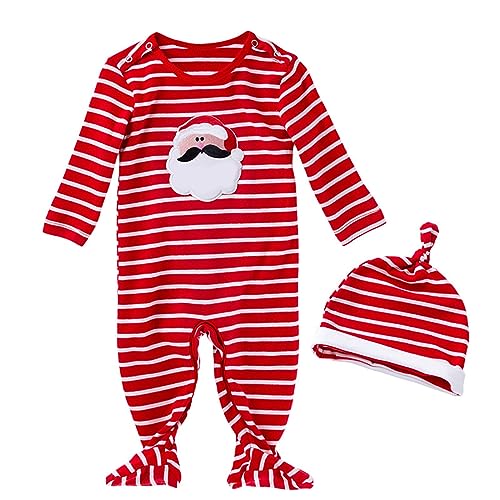 Mashaouyo Baby Mädchen Halloween Langarm Strampler Overall Niedliche Bedruckte Kleidung Und Hut Outfits Schlafanzug Einteilen 92 (A, 0-3 Months) von Mashaouyo