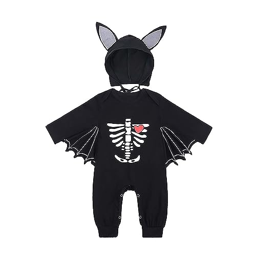 Mashaouyo Neugeborene Baby Mädchen Halloween Cosplay Kostüm Strampler Overalls und Hut Outfits Geschenk Baby Junge (B, 12-18 Months) von Mashaouyo