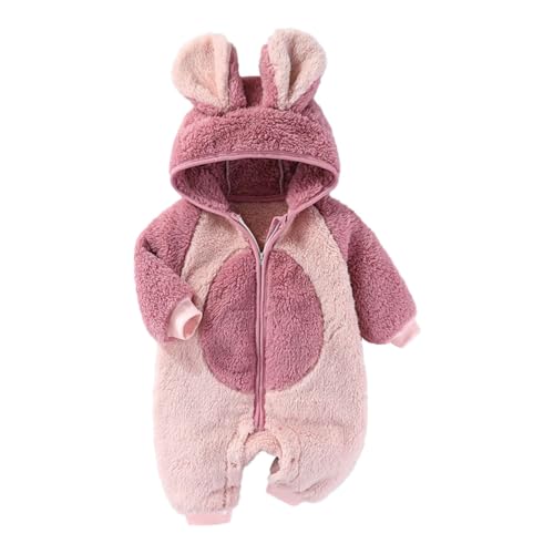 Mashaouyo Neugeborenen Pelzigen Baby Fuzzy Anzug Kostüm Outfits Entzückende Hoodies Unisex Body Langarm 92 (Purple, 0-6 Months) von Mashaouyo