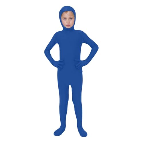 Mashaouyo Unisex Kids Solid Costume Full Body Zentai Suit Bodysuit Cosplay Overall Baby Mädchen (Blue, 3-4 Years) von Mashaouyo