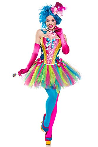 Generique - 80137-066-025 80137-066-026 Candy Clown-Kost?m f?r Damen Bonbons bunt M (38), Mehrfarbig, M von Mask Paradise