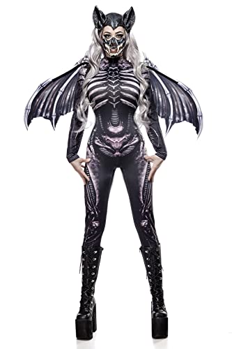 Mask Paradise Skull Bat Lady (Komplettset), Schwarz/Grau von Mask Paradise