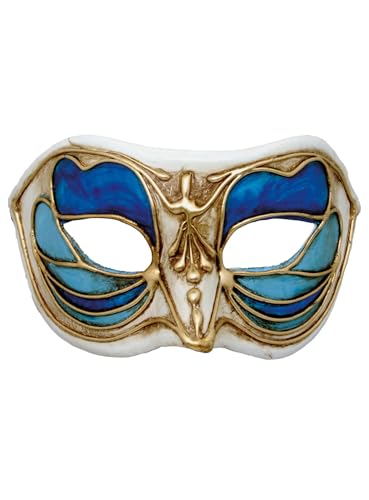 Colombina Monica blu bianco - Venezianische Maske - traditionell handgefertigt - Carnevale di Venezia von Maskworld