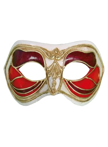 Colombina Monica rosso bianco - Venezianische Maske - traditionell handgefertigt - Carnevale di Venezia von Maskworld