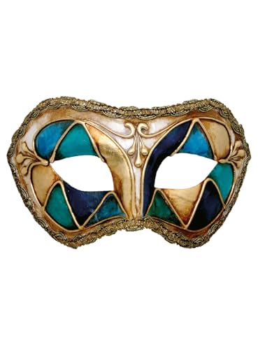 Colombina arlecchino blu - Venezianische Maske - traditionell handgefertigt - Carnevale di Venezia von Maskworld