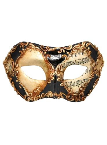 Colombina scacchi oro cuoio stucco musica - Venezianische Maske - traditionell handgefertigt - Carnevale di Venezia von Maskworld