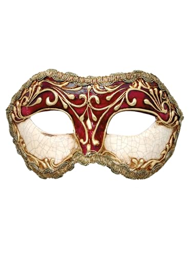 Colombina stucco craquele rosso - Venezianische Maske - traditionell handgefertigt - Carnevale di Venezia von Maskworld