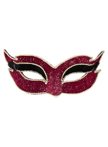 Colombina velluto mezzo rosso Venezianische Maske - traditionell handgefertigt - Carnevale di Venezia von Maskworld