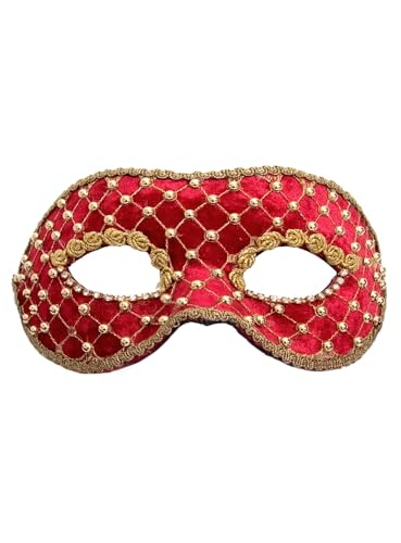 Colombina velluto rosso oro Venezianische Maske - traditionell handgefertigt - Carnevale di Venezia von Maskworld