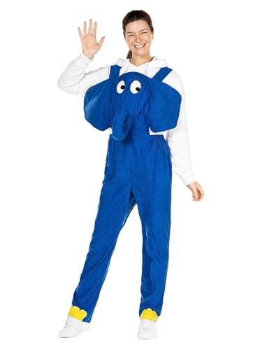 Die Sendung mit der Maus - Elefant Kostüm - Größe: XXXL - blaue Latzhose für Karneval, Halloween & Motto-Party … von Maskworld