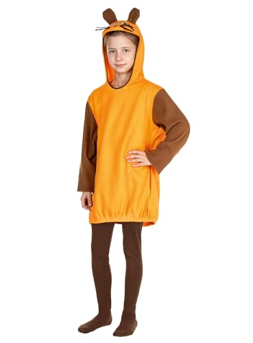 Die Sendung mit der Maus - Maus Kostüm für Kinder - Kindergröße: 104 - Hoodie - Kapuzen-Pulli für Karneval, Halloween & Motto-Party von Maskworld