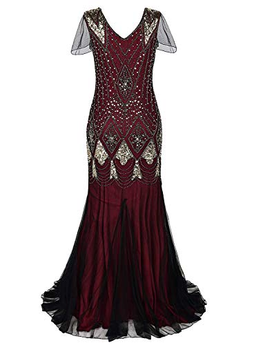 Elegantes 20er Jahre Charleston Damen Kleid - Marlene - Größe: L - Flapper Abendkleid Kostüm Verkleidung von Maskworld