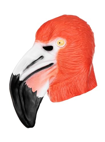 Flamingo Maske aus Latex - realistische Tiermaske als Verkleidung für Halloween, Karneval & Motto-Party von Maskworld