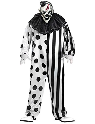 Generique - Horror-Clownkostüm für Herren Halloween-Kostüm schwarz-Weiss - M von Maskworld