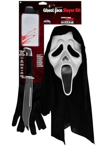 Maskworld Ghost Face Slayer Kit - Scream Set - Maske - Stimmenverzerrer - Messer - Handschuhe - Kostüm- Zubehör Halloween & Horror-Party Maskworld Ghost Face Slayer Kit - Scream Set - Maske - Stimmenverzerrer - Messer - Handschuhe - Kostüm- Zubehör Halloween & Horror-Party von Maskworld