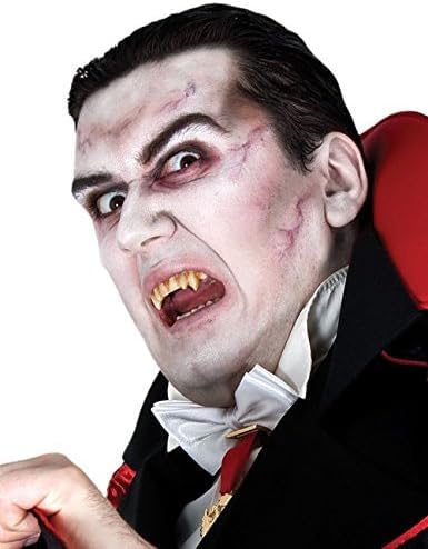 Gruselige Vampirzähne - künstliche Zahnleiste mit Dentalmasse - Verkleidung - Kostüm-Zubehör für Halloween & Motto-Party von Maskworld