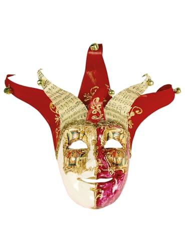 Jolly Carte Maschile rosso bianco - Venezianische Maske - traditionell handgefertigt - Carnevale di Venezia von Maskworld