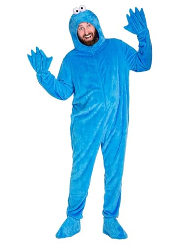 Die Sesamstraße Krümelmonster Kostüm - blau - Größe: L-XL - Verkleidung Karneval, Halloween, Motto-Party von Maskworld