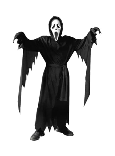 Maskworld Ghost Face Scream Kinderkostüm Classic - Einheitsgröße bis 121 cm (12 Jahre) - Halloween & Horror Verkleidung von Maskworld