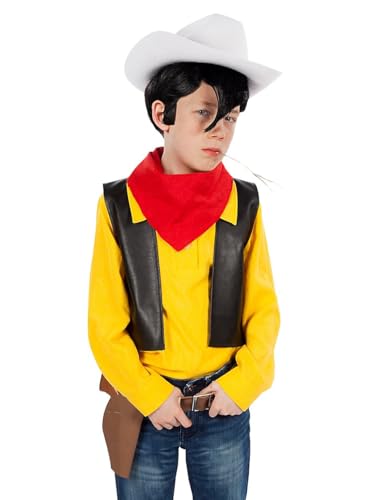 Maskworld Lucky Luke Kinderkostüm Comic Cowboy Western Kostüm für Kinder 4-teilig (146-152) von Maskworld