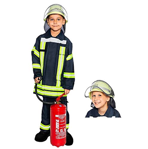 Maskworld Realistische deutsche Feuerwehrmann-Uniform mit Jacke, Hose und Helm für kleine Löschmeister - Kinder-Kostüm - Verkleidung Anzug für Karneval Fasching & Halloween - Größe 104 Maskworld Realistische deutsche Feuerwehrmann-Uniform mit Jacke, Hose und Helm für kleine Löschmeister - Kinder-Kostüm - Verkleidung Anzug für Karneval Fasching & Halloween - Größe 104 von Maskworld