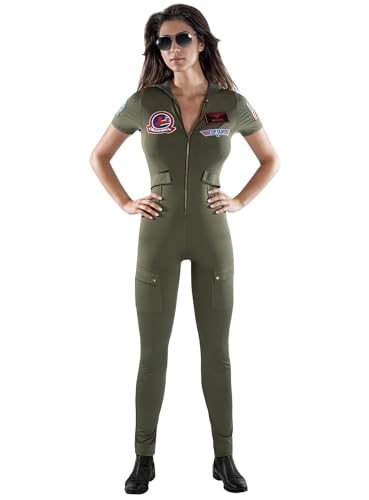 Maskworld Top Gun Catsuit - Damen - Lizenziertes Film-Kostüm für Erwachsene - Verkleidung Karneval Motto-Party - Größe: L von Maskworld