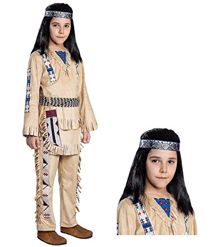 Maskworld Winnetou Kinderkostüm mit Perücke - Indianer Western - Kindergröße: 110-116 - Lizenz-Kostüme aus den Karl-May-Filmen für Karneval und Motto-Party von Maskworld