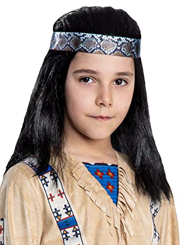 Maskworld Winnetou Perücke für Kinder - Indianer Western - Lizenz-Kostüme aus den Karl-May-Filmen für Karneval und Motto-Party von Maskworld