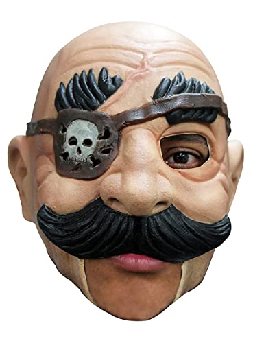 Piraten-Glatzkopf kinnlose Maske aus Latex - ideal für Halloween, Karneval, Motto- & Grusel-Party von Maskworld
