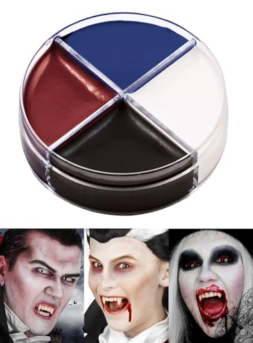 Professionelle Theater-Schminke für Vampire - Horror Make-Up Set Creme Schminkdose 4 Farben - Halloween Karneval Motto-Party von Maskworld