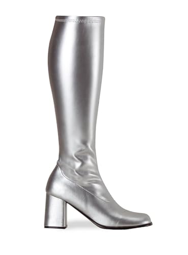 Schmalschaft Stiefel Kunstleder - Silber - Schuhgröße: 38 von Maskworld