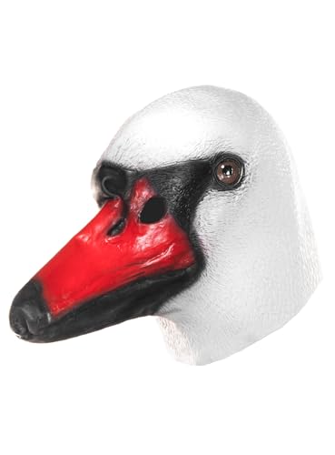 Schwan Maske aus Latex - realistische Tiermaske als Verkleidung für Halloween, Karneval & Motto-Party von Maskworld