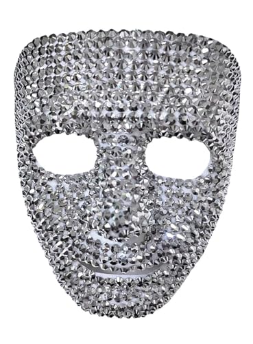 Silbernes Glitzerphantom Maske - funkelndes Kostüm-Accessoire für verschiedene Verkleidungen zu Karneval, Motto-Party oder Halloween # von Maskworld