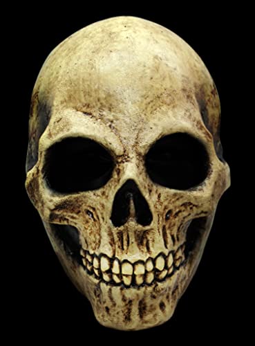 Skull Totenschädel knochenfarben Maske des Grauens aus Latex - ideal für Halloween, Karneval, Motto- & Grusel-Party von Maskworld