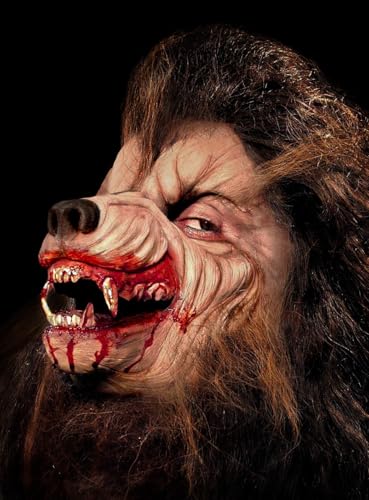 Special FX Werwolf Maske aus Schaumlatex - Latexapplikation mit Hautkleber - filmreife Verkleidung für Halloween, Karneval, Motto- & Grusel-Party von Maskworld