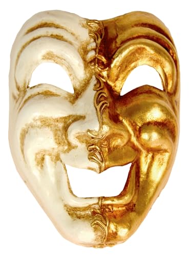 Volto ridi oro bianco - Venezianische Maske - traditionell handgefertigt - Carnevale di Venezia von Maskworld