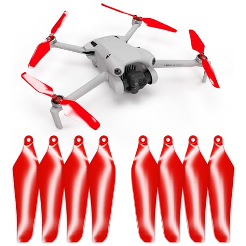 Master Airscrew Super Stealth Propeller kompatibel mit DJI Mini 4 Pro & Mini 3 Pro - Rot, 4 Propeller im Set von Master Airscrew