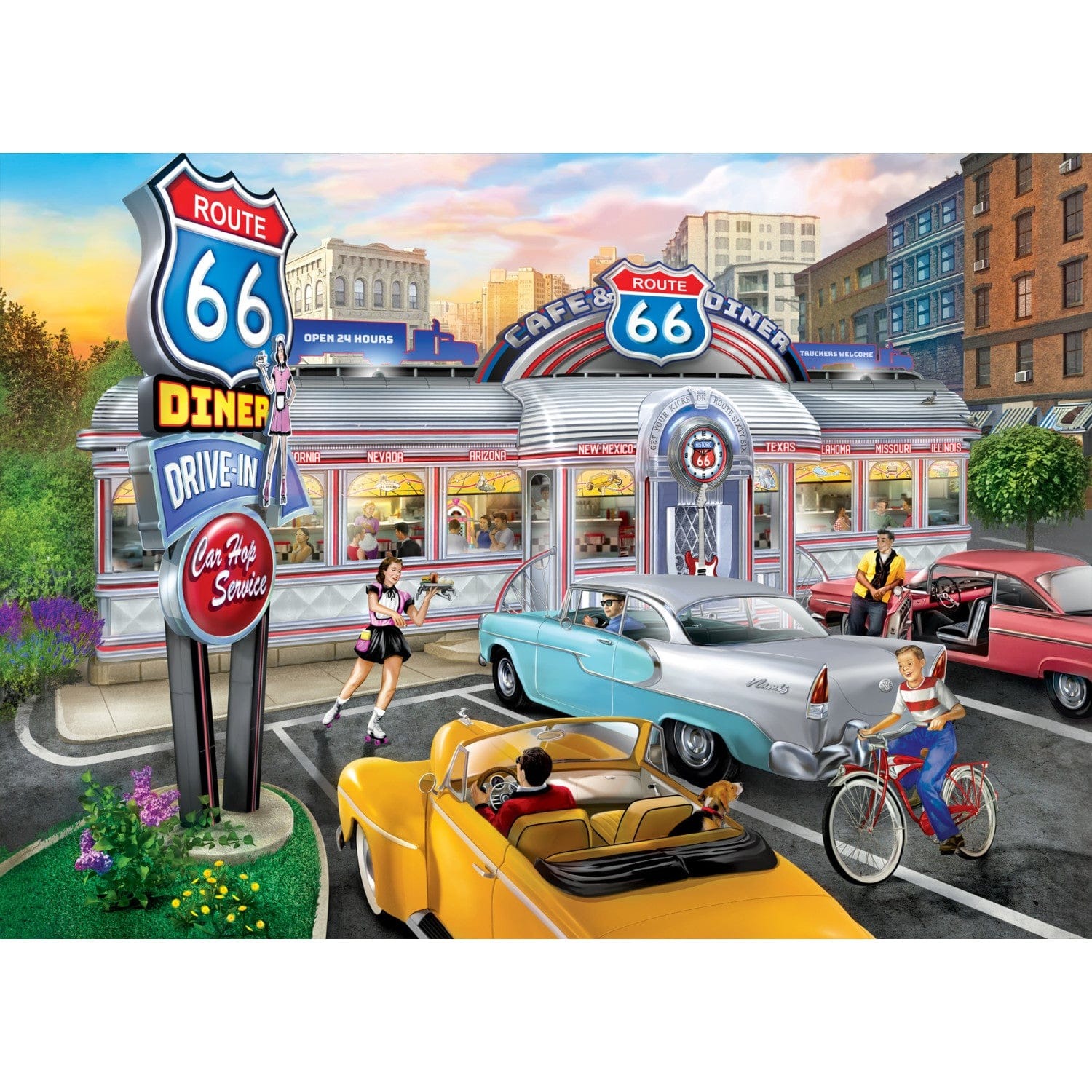 Master Pieces Cruisin? Route 66 - Rollin Route 66 1000 Teile Puzzle Master-Pieces-72562 Master Pieces Cruisin? Route 66 - Rollin Route 66 1000 Teile Puzzle Master-Pieces-72562 von Master Pieces