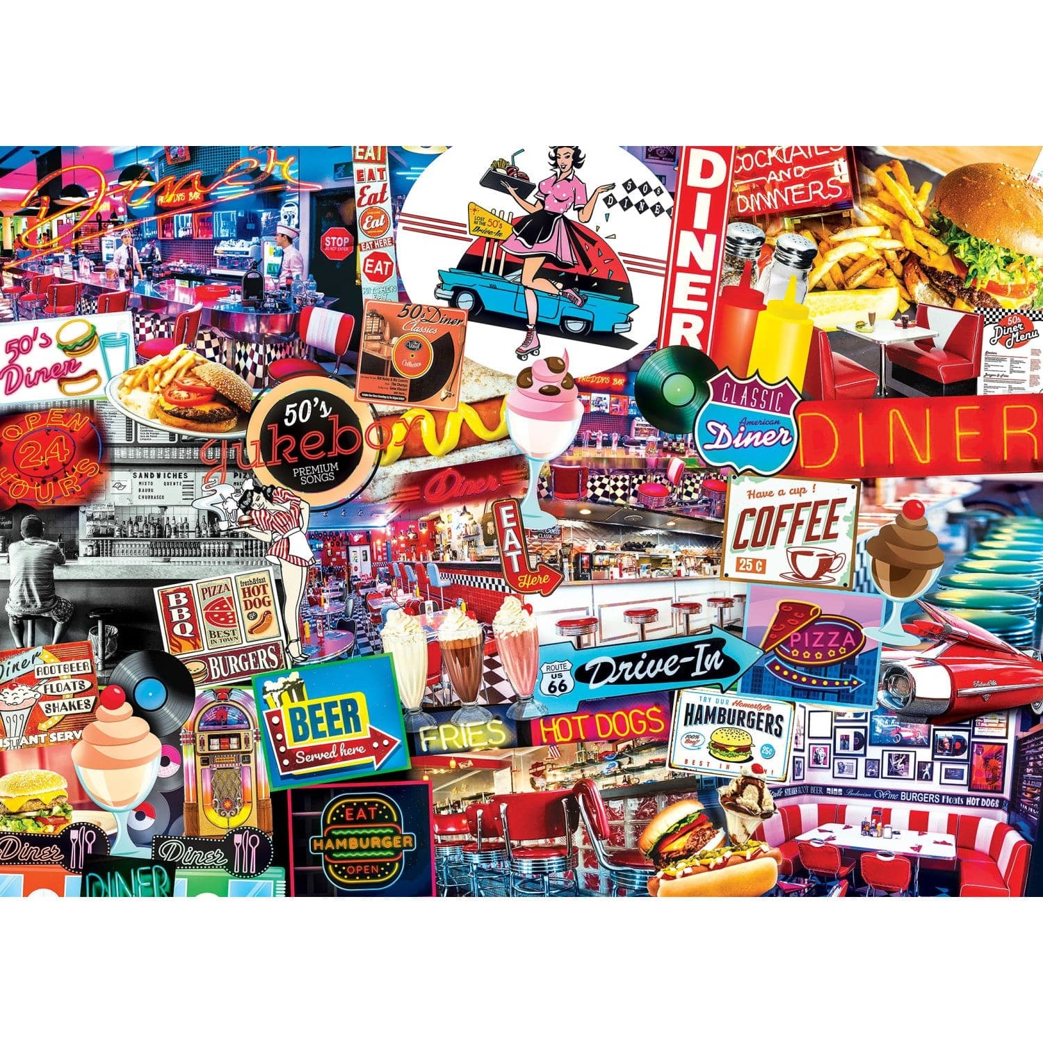 Master Pieces Flashbacks - Quick Stop Diner 1000 Teile Puzzle Master-Pieces-71948 Master Pieces Flashbacks - Quick Stop Diner 1000 Teile Puzzle Master-Pieces-71948 von Master Pieces