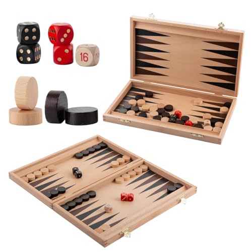 Atemberaubende Klassische Backgammon 29x35cm aus Holz handgefertigt in Buche-Kassette gesetzt! von Master of Chess