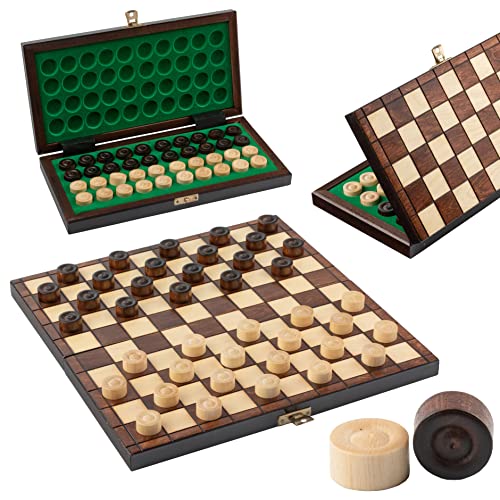 Edles Schachbrett Klappbar 100 Felder Checkers | Master Of Chess | Chess Board 32 cm | Handgefertigte Dame Spiel Holz - Dame Brettspiel für Kinder und für Erwachsene von Master of Chess