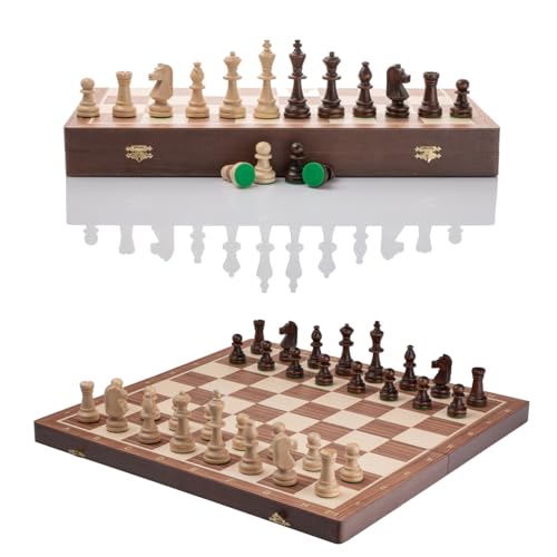 Großartig Tournament Schach Spiel Set NO. 6 | Master Of Chess | Edles Schachbrett Groß 54 x 54 cm | Walnussholz und Sykomore Schachspiel Holz Hochwertig - Staunton Chess Set für Alle von Master of Chess