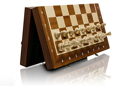 Professionelles Tournament Magnetschach Set NO. 3 | Master Of Chess | Intarsien Schachbrett 35 cm | Reiseschach magnetisch Staunton-Steine und Holz Schach Brett Kinder und Erwachsene von Master of Chess