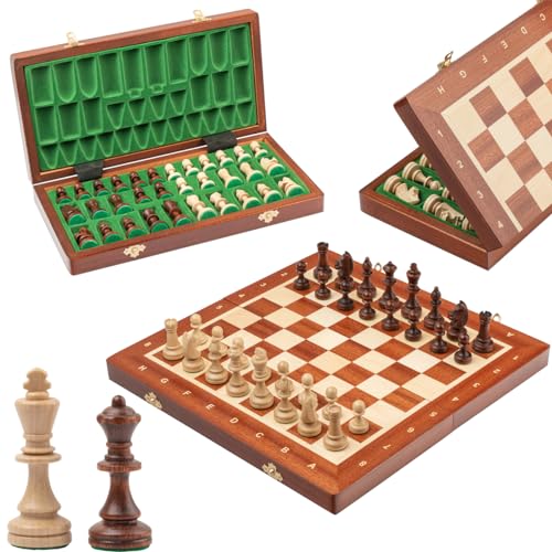 Professionelles Tournament Schach Spiel Set NO. 3 | Master Of Chess | Intarsien Edles Schachbrett 35 cm | Schachspiel Holz Hochwertig - Staunton Chess Set für Alle von Master of Chess