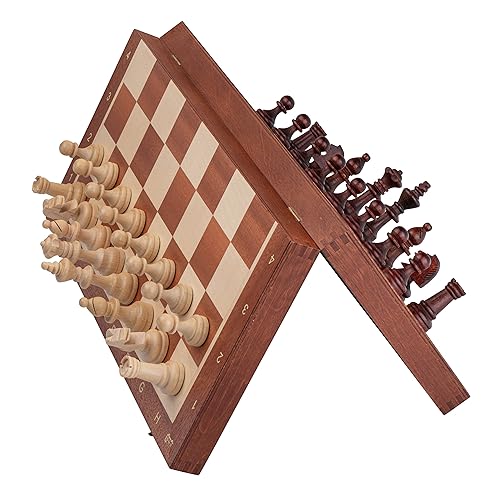 Professionelles Tournament Magnetschach Set NO. 4 | Master Of Chess | Intarsien Schachbrett 38 x38 cm | Reiseschach magnetisch Staunton-Steine und Holz Schach Brett Kinder und Erwachsene von Master of Chess