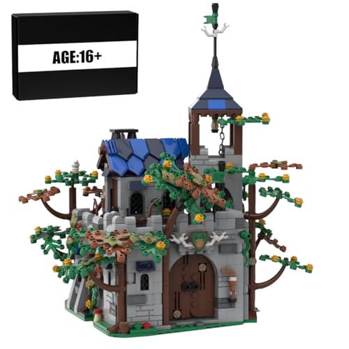 MasterBrickPlay Architektur Bausteine Bausatz, 1190 Klemmbausteine Mittelalterliche Försterburg Modell, Modular Building Konstruktionsspielzeug Geschenk für Erwachsene von MasterBrickPlay