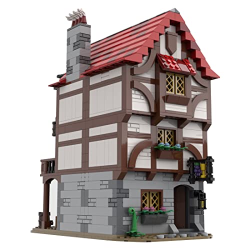 MasterBrickPlay Architektur Bausteine Bausatz, 1215 Klemmbausteine Haus Bauset, MOC-110682 Modular Haus Modellbausatz, Modular Building Konstruktions Geschenk für Erwachsene von MasterBrickPlay