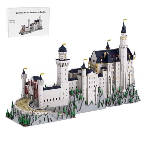 MasterBrickPlay Architektur Bausteine Bausatz, 1:350 Maßstab Schloss Neuschwanstein, Modular Building Konstruktionsspielzeug für Erwachsene und Jugendliche ab 16 Jahren, Unisex von MasterBrickPlay