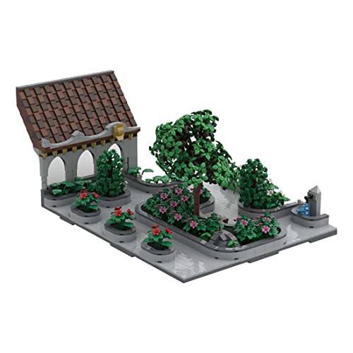 MasterBrickPlay Architektur Bausteine Bausatz, 1852 Klemmbausteine Haus Bauset, MOC-131263 H20 Schlosshof Modular Haus Modellbausatz, Modular Building Geschenk für Erwachsene von MasterBrickPlay