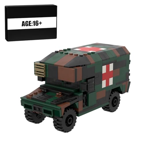 MasterBrickPlay Militär Fahrzeug Bausteine Set, M997 Infanterie Panzerwagen Spielzeug, Militär Kampffahrzeug Klemmbausteine Geschenke (374 Teile) von MasterBrickPlay